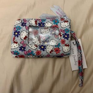 NEW with tags VERA BRADLEY RFID Double Zip ID Case in Hello Kitty Bows